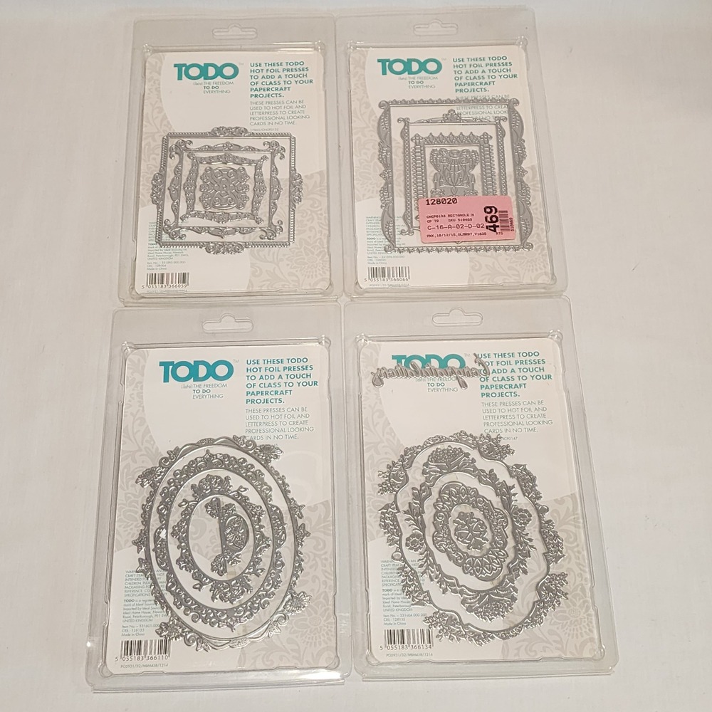 TODO Hot Foil Press Letterpress Plates Poppy Garden Rennie Butterfly Ornate 4pk